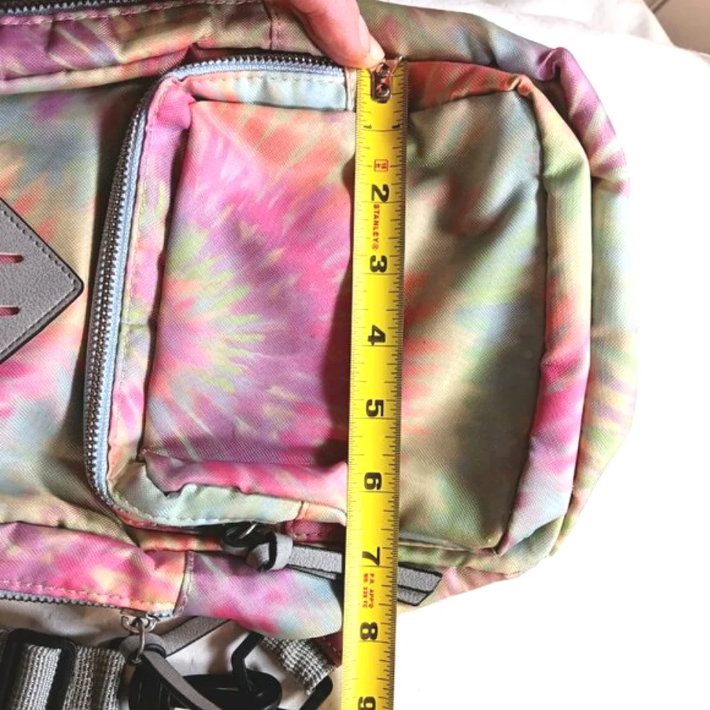 Rainbow Tie-Dye Slingback Bag Colorful Travel Backpack - Picture 16 of 16